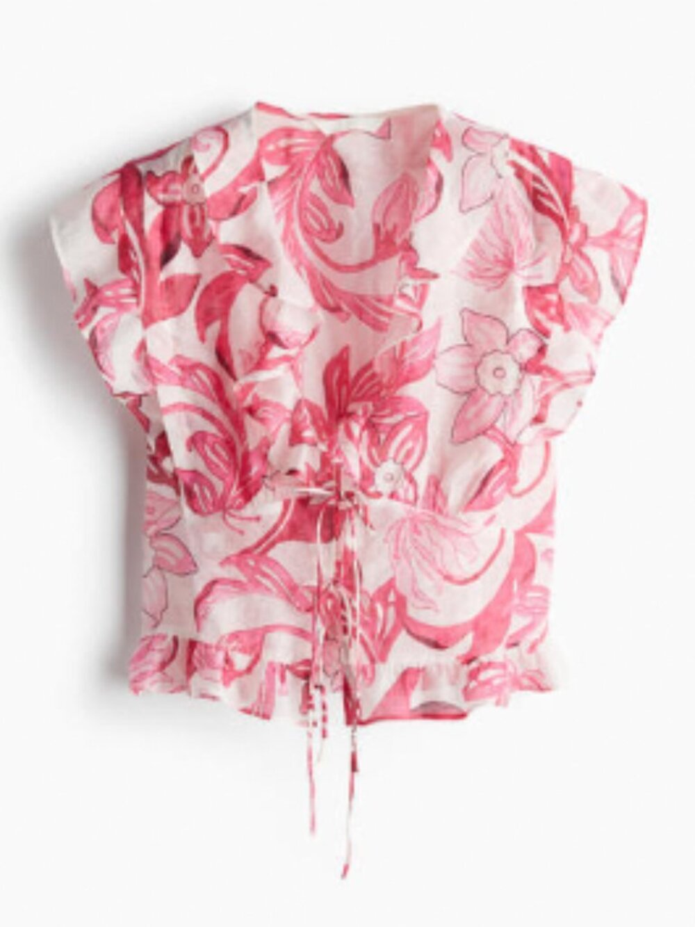 H&M RUFFLE TRIMMED BLOUSE